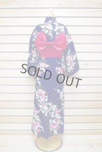 Japanese Yukata women's Kimono sweet butterfly cotton 100% with obi band