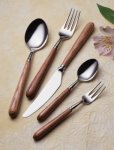 Photo1: Arasawa Flatware Set stainless cutlery wooden handle alsace made in Japan (1)