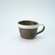 Photo1: Kiyomizu Japanese pottery tea mug coffee cup Daisuke white-line black kaku 140ml (1)