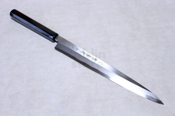 Photo2: SAKAI TAKAYUKI Japanese knife Byakko Yasuki White-1 steel Yanagiba (Sashimi) 