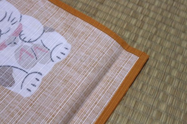 Photo8: Noren CSMO Japanese door curtain Shichifuku-neko yellow 85 x 90cm