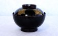 Photo2: Japanese Echizen Urushi lacquer soup bowl wan black chinkin matsu w/ lid D13.8cm (2)