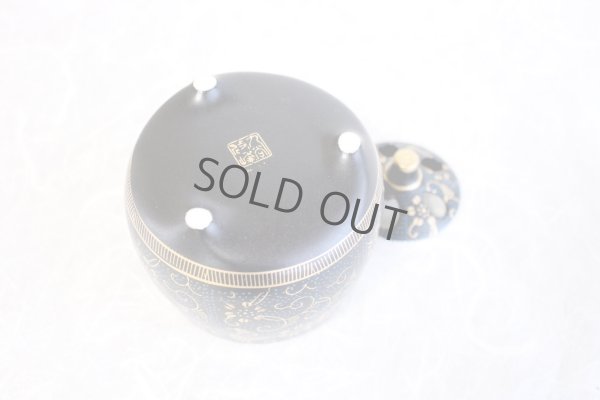 Photo7: Kutani Porcelain Japanese incense burner koro aochibu tessen H 11cm