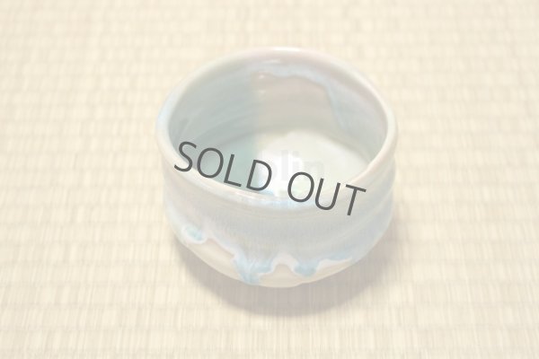 Photo9: Mino ware pottery Japanese tea ceremony bowl Matcha chawan Kiseto light blue