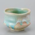 Photo11: Mino ware pottery Japanese tea ceremony bowl Matcha chawan Kiseto light blue (11)
