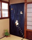 Photo2: Noren Japanese Curtain Doorway TT cat bell 85 x 175cm (2)