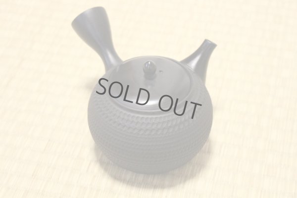 Photo1: Tokoname Japanese tea pot kyusu Gyokko pottery tea strainer black dei ma 300ml