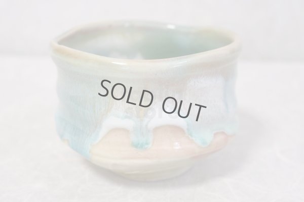 Photo4: Mino ware pottery Japanese tea ceremony bowl Matcha chawan Kiseto light blue