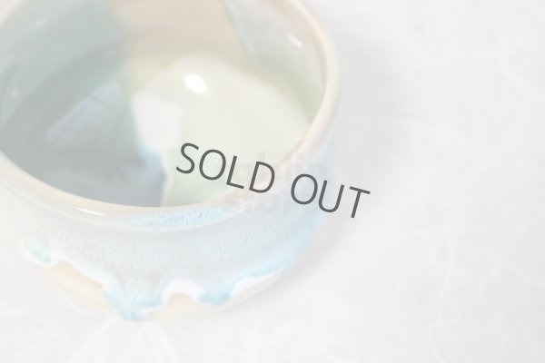 Photo7: Mino ware pottery Japanese tea ceremony bowl Matcha chawan Kiseto light blue