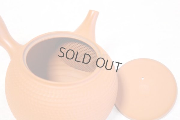 Photo7: Tokoname Japanese tea pot kyusu Gyokko pottery tea strainer shudei red L 500ml