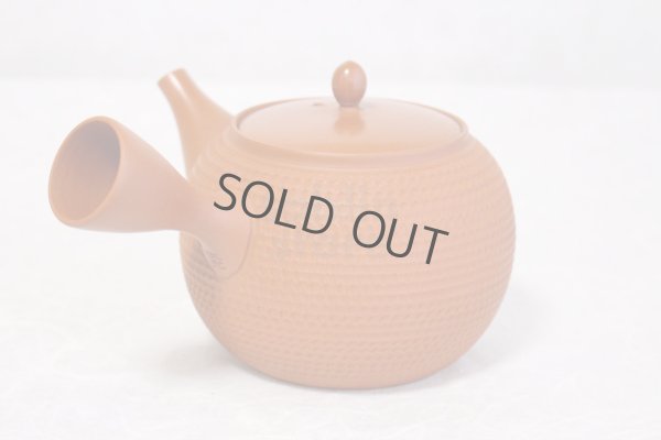 Photo3: Tokoname Japanese tea pot kyusu Gyokko pottery tea strainer shudei red L 500ml