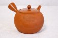 Photo4: Tokoname Japanese tea pot kyusu Gyokko pottery tea strainer shudei red L 500ml