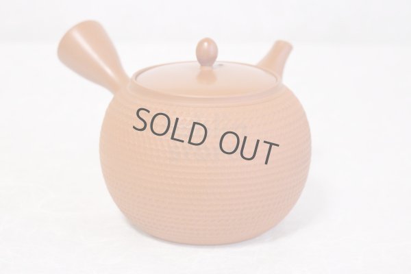 Photo4: Tokoname Japanese tea pot kyusu Gyokko pottery tea strainer shudei red L 500ml