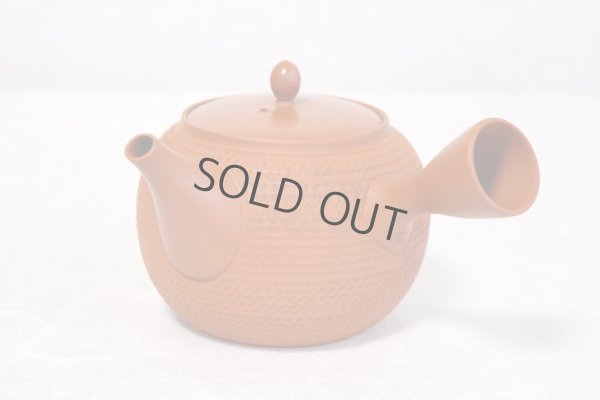 Photo2: Tokoname Japanese tea pot kyusu Gyokko pottery tea strainer shudei red L 500ml