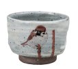 Photo10: Kutani pottery sake cup nodoka toshi kiln Sparrow Black-capped Chickadees aishu