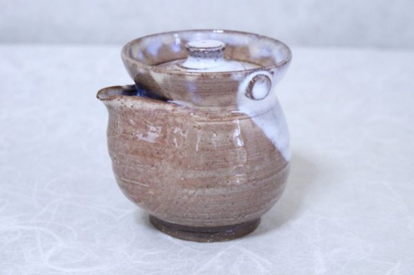 Photo1: Hagi ware Senryuzan climbing kiln Japanese tea pot kyusu Daruma shiboridashi