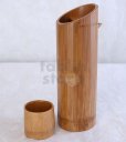 Photo2: Japanese Susu Bamboo Sake Set 12.15fl oz / 360ml Bottle and Cup L size (2)