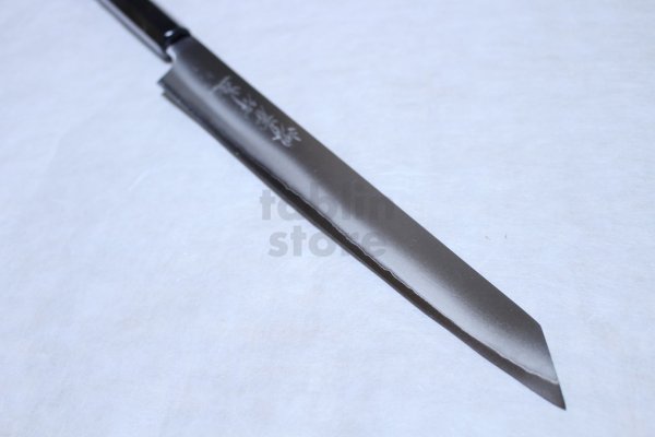 Photo7: SAKAI TAKAYUKI Ginsan Ebony wood handle Japanese knife Silver-3 steel sashimi Kengata Kiritsuke