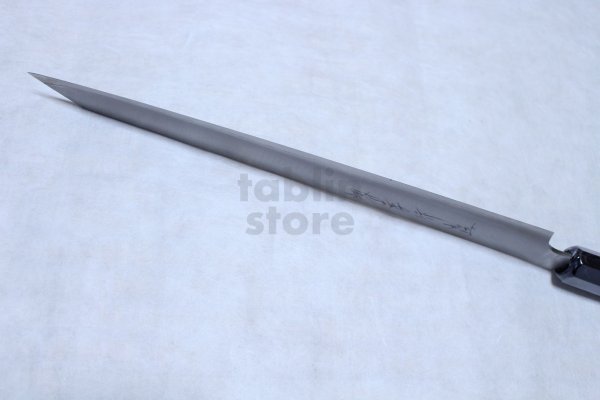 Photo9: SAKAI TAKAYUKI Ginsan Ebony wood handle Japanese knife Silver-3 steel sashimi Kengata Kiritsuke