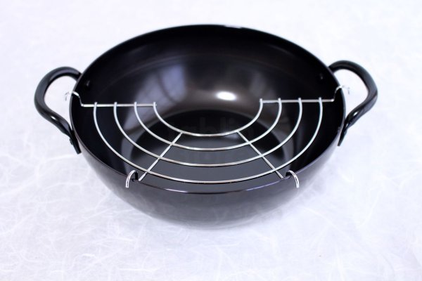 Photo2: Wahei Japanese TEMPURA IRON Flying Pan fritter Pot D20cm