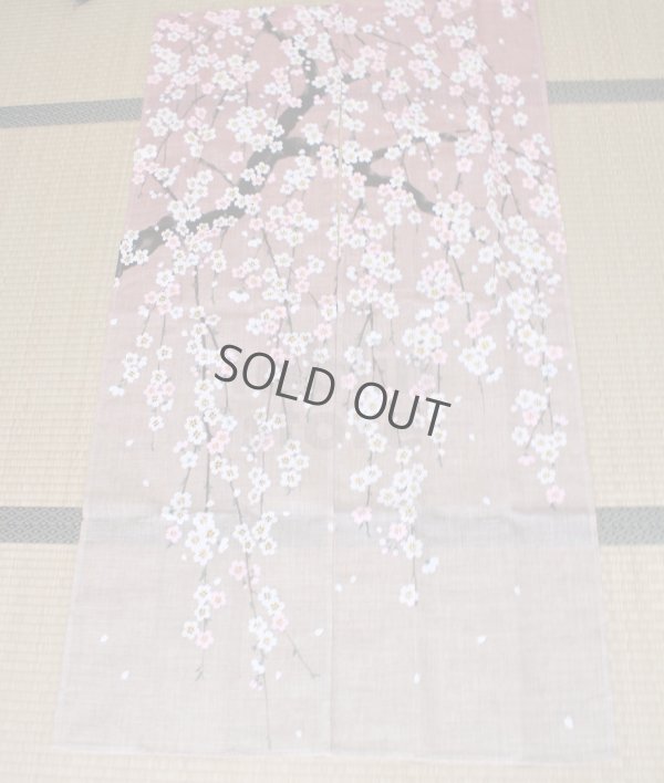 Photo5: Noren NM Japanese door curtain Shidarezakura pink 85 x 150cm
