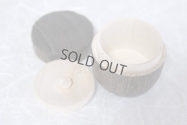 Photo4: Tea Caddy Japanese fired wood Matcha container made from natural wood size:20g