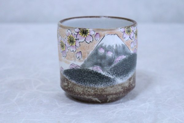 Photo2: Kutani Porcelain yunomi tea cup pottery tumbler harunofuji 330ml