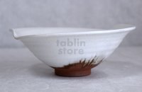 Hagi ware Japanese Serving bowl White glaze Morning glory W200mm