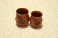 Photo11: Tokoname Japanese yunomi tea cups Reiko red plum hand drilling