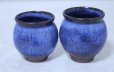 Photo3: Hagi yaki ware Japanese tea cups pottery watatumi daruma blue yunomi set of 2 (3)