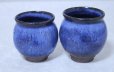 Photo3: Hagi yaki ware Japanese tea cups pottery watatumi daruma blue yunomi set of 2