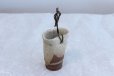 Photo3: Shigaraki pottery Japanese wall-hanging vase koge hada  H12.5cm