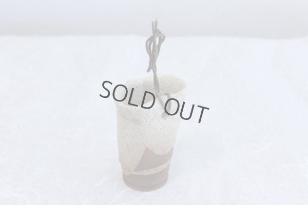 Photo3: Shigaraki pottery Japanese wall-hanging vase koge hada  H12.5cm