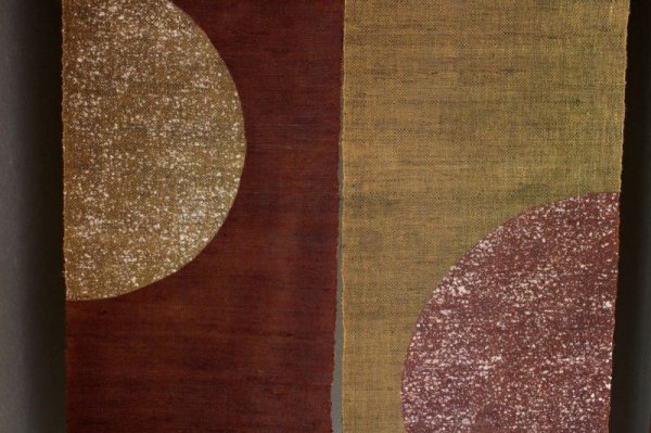 Photo6: Kyoto Noren SB Japanese batik door curtain Hanen Semicircle brown 88cm x 150cm