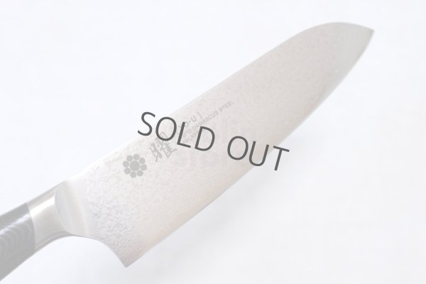 Photo5: Yaxell YO-U VG-10 69 layer Damascus canvas-micarta Japanese Santoku knife 165mm