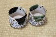 Photo6: Mino Japanese pottery matcha tea bowl chawan Oribe hanamon set of 2 w/woodbox 