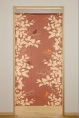 Photo3: Noren Japanese Curtain Doorway NM bird leaf 85 x 170cm