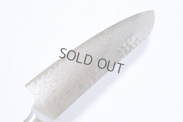 Photo9: Yaxell YO-U VG-10 37 layer Damascus dimple blade Japanese Santoku knife 180mm