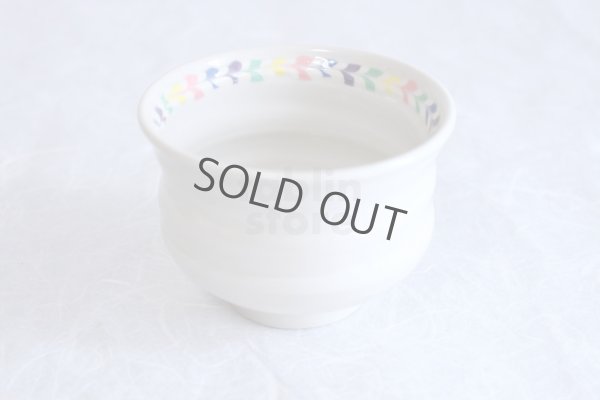 Photo3: Kutani porcelain Japanese Matcha chawan tea bowl yon ippuku heart shinpei