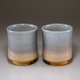 Photo5: Hagi ware Senryuzan climbing kiln Japanese tea cups yunomi gradation set of 2