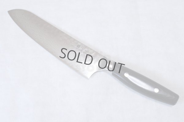 Photo3: Yaxell YO-U VG-10 37 layer Damascus dimple blade Japanese Santoku knife 180mm