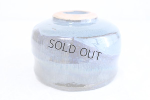 Photo7: Mino ware pottery Japanese tea ceremony bowl Matcha chawan blue namako ao tsutsu