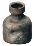 Photo1: Shigaraki pottery MG Japanese wall-hanging vase uzu kamahen H13cm (1)
