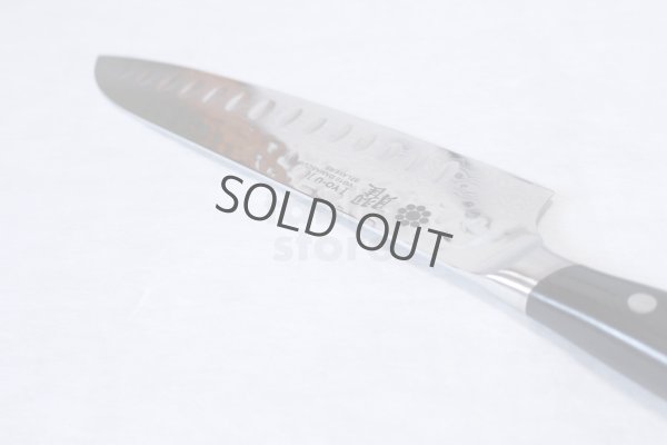 Photo10: Yaxell YO-U VG-10 37 layer Damascus dimple blade Japanese Santoku knife 180mm