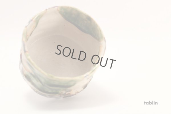 Photo12: Mino Japanese pottery matcha tea bowl chawan Oribe hanamon set of 2 w/woodbox 