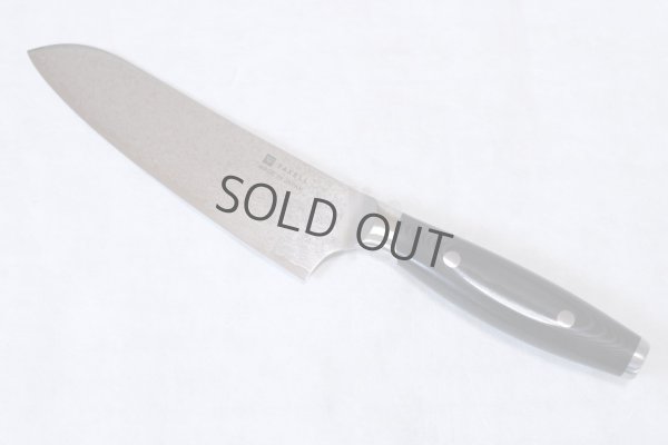 Photo4: Yaxell YO-U VG-10 69 layer Damascus canvas-micarta Japanese Santoku knife 165mm