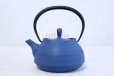 Photo1: ITCHU-DO HAKEME Japanese Cast Iron Nambu tea pot Japan blue 400ml (1)