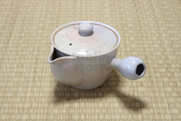 Photo1: Hagi yaki ware Japanese tea pot Hime L kyusu pottery tea strainer 420ml