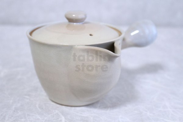 Photo2: Hagi yaki ware Japanese tea pot Hime L kyusu pottery tea strainer 420ml