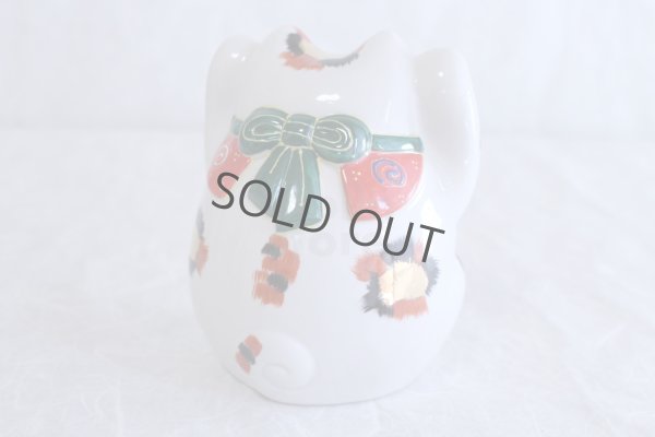 Photo5: Japanese Lucky Cat Kutani Porcelain Maneki Neko yonhachi kinmike H 14.5cm 